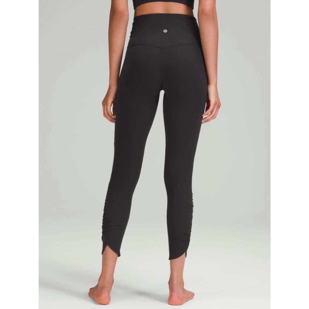 Lululemon Align High-Rise Ruched Waist Pant 25" Black Leggings Size 2